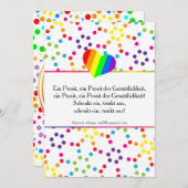 Rainbow Dots Einladung (Vorne/Hinten)