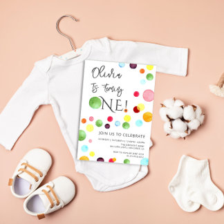 Rainbow Dots Einladung zum Geburtstag