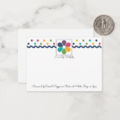 Rainbow Dots Floral Mitteilungskarte (Vorderseite/Rückseite Beispiel)