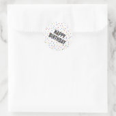 Rainbow Dots Happy Birthday Pattern Runder Aufkleber (Tasche)