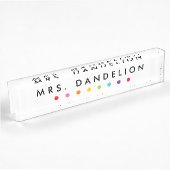 Rainbow Dots Lehrer Acrylic Namensplakette