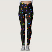 Rainbow Dots Multi-Color Polka Dot Yellow Confetti Leggings (Vorderseite)