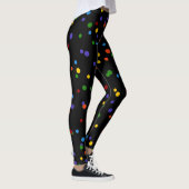 Rainbow Dots Multi-Color Polka Dot Yellow Confetti Leggings (Rechts)