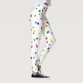 Rainbow Dots Multi-Color Polka Dot Yellow Confetti Leggings (Rechts)