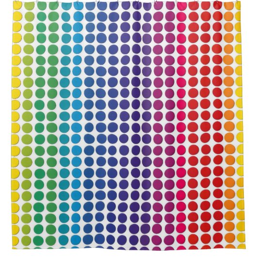 Rainbow Dots Muster Duschvorhang (Vorderseite)