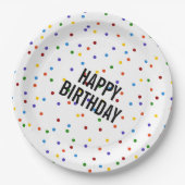 Rainbow Dots Muster Geburtstagsparty Pappteller (Vorderseite)