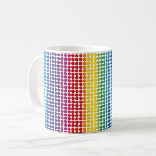 Rainbow Dots Muster Kaffeetasse (Vorderseite Links)