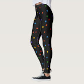 Rainbow Dots Polka Dot Black Confetti Leggings (Links)