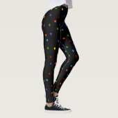 Rainbow Dots Polka Dot Black Confetti Leggings (Rechts)