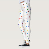 Rainbow Dots Polka Dot Confetti White Leggings (Links)