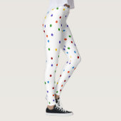 Rainbow Dots Polka Dot Confetti White Leggings (Rechts)