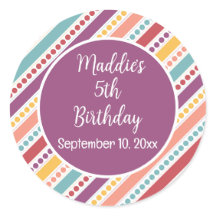 Rainbow Dots & Stripes Girl Geburtstag