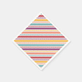 Rainbow Dots & Stripes Girl Geburtstag Serviette (Ecke)