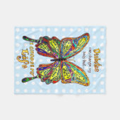 Rainbow Dotted Diabetes Mein Leben Schmetterling B Fleecedecke (Vorderseite (Horizontal))