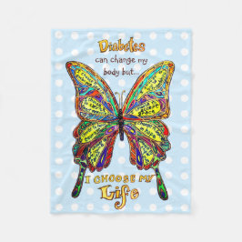 Rainbow Dotted Diabetes Mein Leben Schmetterling B Fleecedecke