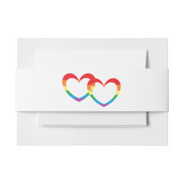 "Rainbow Double Hearts" Bly Bands Einladung Bel Einladungsbanderole