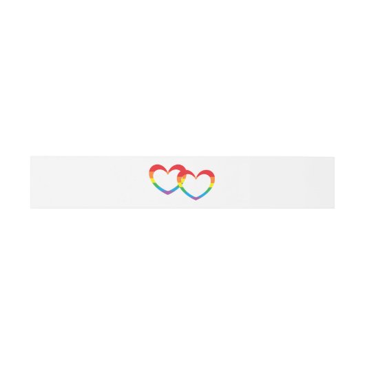 "Rainbow Double Hearts" Bly Bands Einladungsbanderole (Flach)
