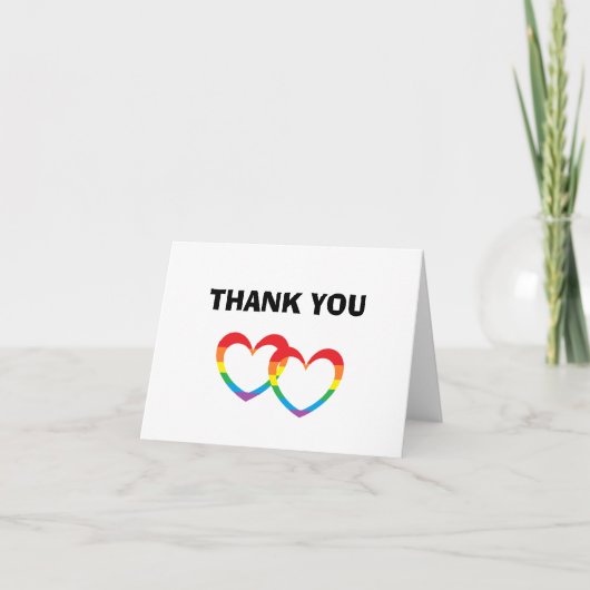"Rainbow Double Hearts" Dankeskarte (Vorderseite)