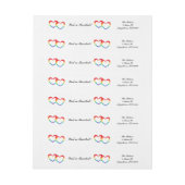 "Rainbow Double Hearts"-Umschlag um Adressfelder (Bogen)
