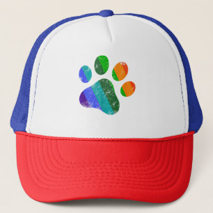 Rainbow Dow Pw Print LGBT Pride Retro Vintag Truckerkappe