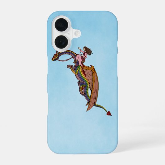 Rainbow-Drache Reitendes Case-Mate iPhone Case 16 Hülle (Rückseite)
