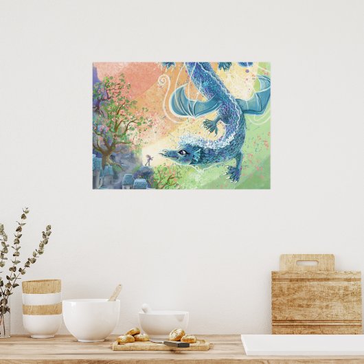 Rainbow Dragon Art Poster (Küche)