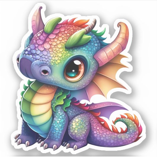 Rainbow Dragon Aufkleber (Vorderseite)