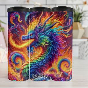 Rainbow Dragon Breathing Fire Thermosbecher