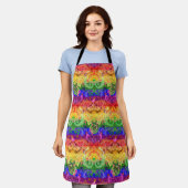 Rainbow Dragon Damask - Gay Pride Flag Colors Apro Schürze (Getragen)
