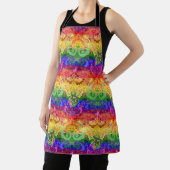 Rainbow Dragon Damask - Gay Pride Flag Colors Apro Schürze (InSitu)