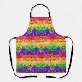Rainbow Dragon Damask - Gay Pride Flag Colors Apro Schürze (Vorderseite)