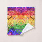 Rainbow Dragon Damask - Gay Pride Flag Colors Badhandtuch Set (Waschlappen)