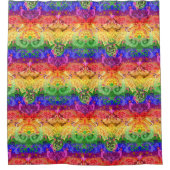 Rainbow Dragon Damask - Gay Pride Flag Colors Duschvorhang (Vorderseite)