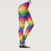 Rainbow Dragon Damask - Gay Pride Flag Colors Leggings (Rechts)