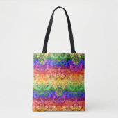 Rainbow Dragon Damask - Gay Pride Flag Colors Tasche (Vorderseite)