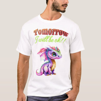 Rainbow Dragon Design - 'Morgen werde ich in Ordnu T-Shirt