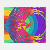 Rainbow Dragon Fleece Blanket (Vorderseite (Horizontal))