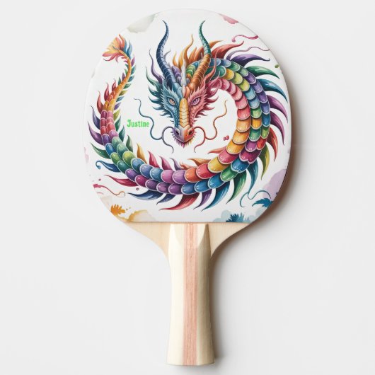 Rainbow Dragon Personalized Tischtennis Schläger (Vorderseite)