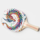 Rainbow Dragon Personalized Tischtennis Schläger (Seitenansicht)