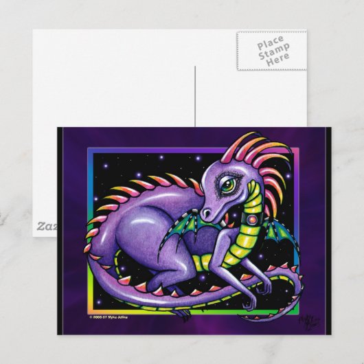 Rainbow Dragon Postcard "Draco" Postkarte (Vorne/Hinten)