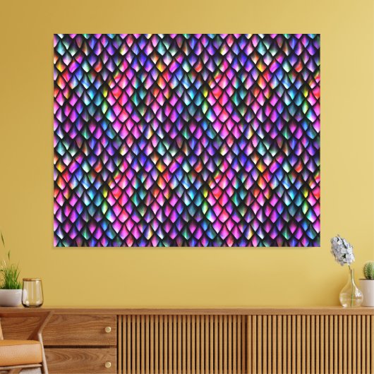 Rainbow Dragon Scales Canvas Print Leinwanddruck (Insitu (Wohnzimmer))