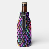 Rainbow Dragon Scales Cozy Flaschenkühler (Flasche Rückseite)