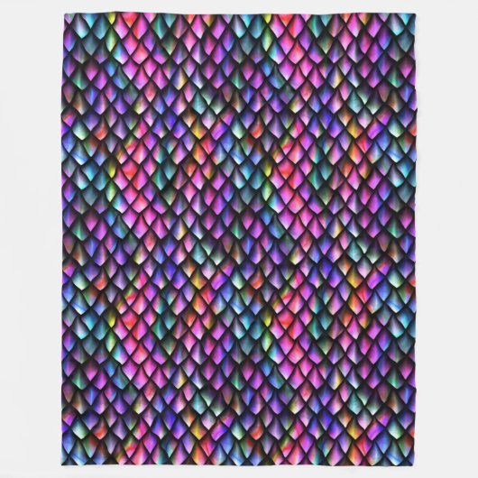 Rainbow Dragon Scales Fleece Blanket (Vorderseite)