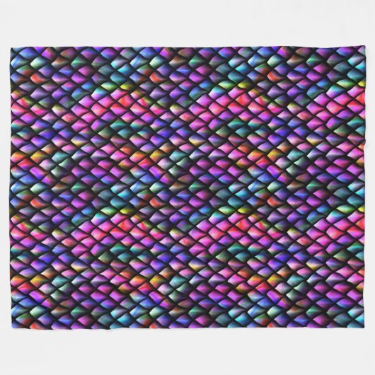 Rainbow Dragon Scales Fleece Blanket (Vorderseite (Horizontal))