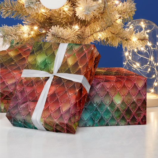 Rainbow Dragon Scales Geschenkpapier (Feiertage)