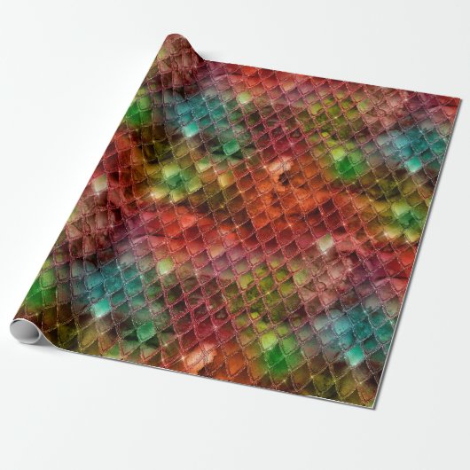 Rainbow Dragon Scales Geschenkpapier (Ungerollt)