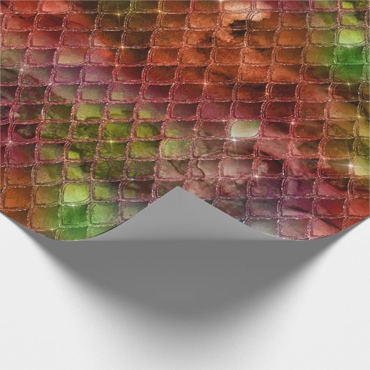 Rainbow Dragon Scales Geschenkpapier (Ecke)