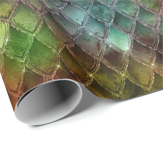 Rainbow Dragon Scales Geschenkpapier (Rolleneckpunkt)
