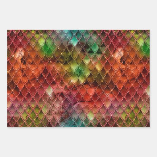 Rainbow Dragon Scales Geschenkpapier Set (Vorderseite 3)