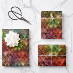 Rainbow Dragon Scales Geschenkpapier Set